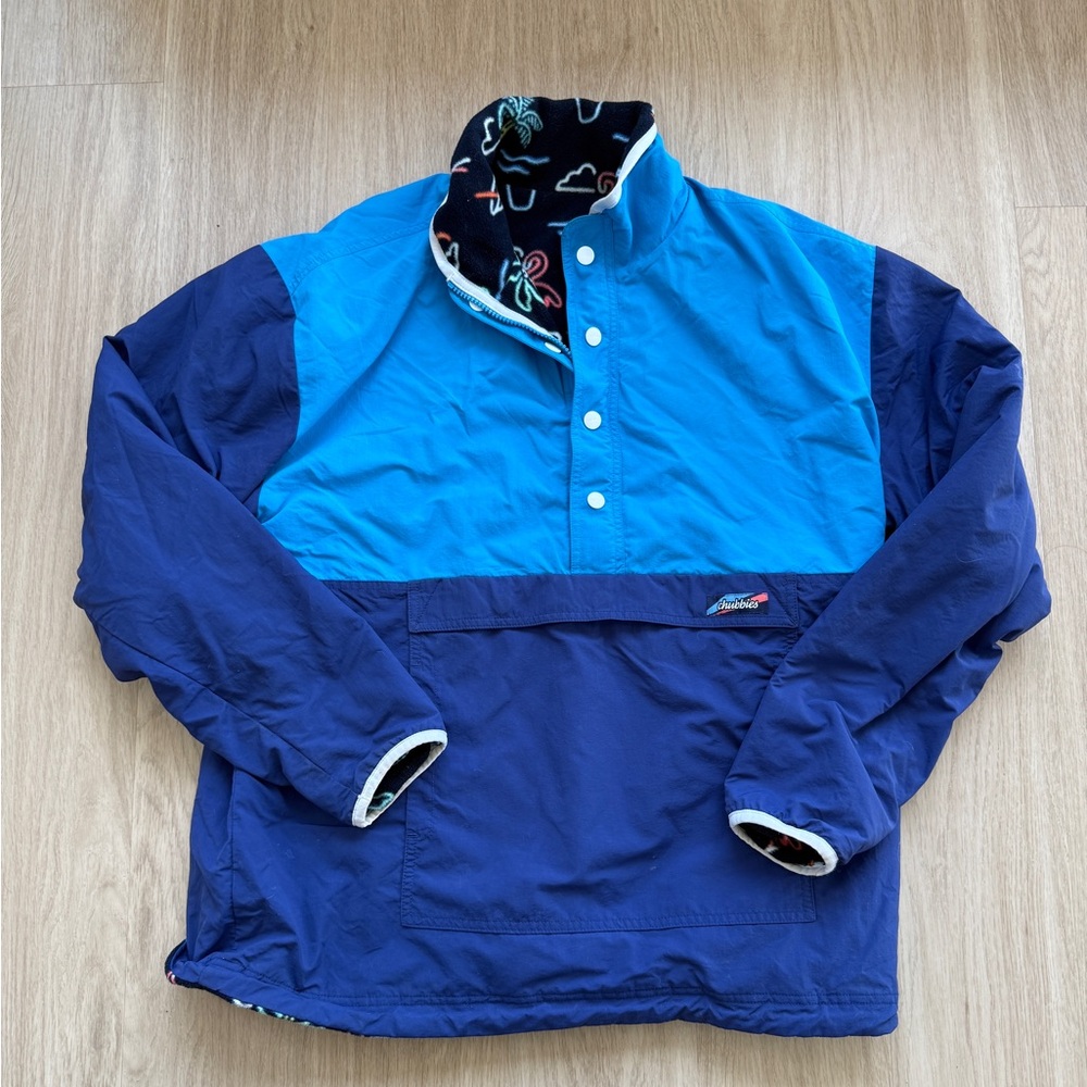 Chubbies Blue And Navy Pullover Jacket Fleece Int… - image 1